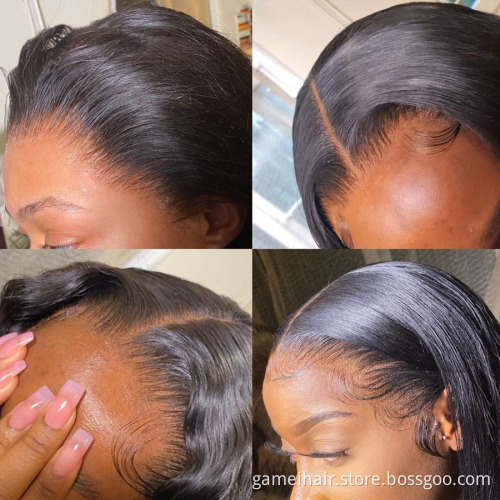 Vendor Hd Transparent Swiss Lace Front Wig Human Hair 360 Lace Frontal Wig Straight Glueless Brazilian 100% Virgin Full Lace Wig